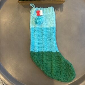 Wondershop Blue and Green Knit Stocking NEW with tags